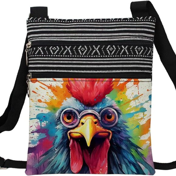 Handbags - Ethnic Pattern Small Crossbody Bag for Women Lightweight Zipper Organizer